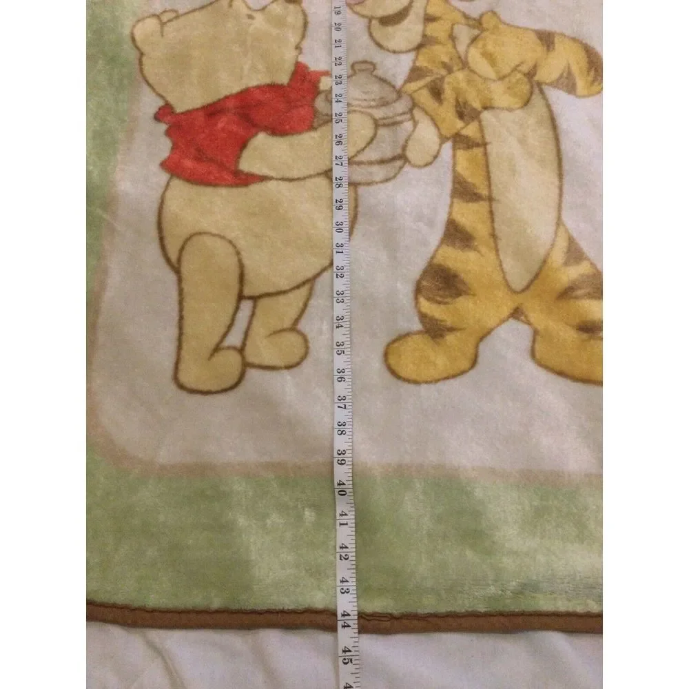 Winnie‎ Pooh Tigger H for Hunny Luxury Plush Fleece Crib Baby Blanket Vintage